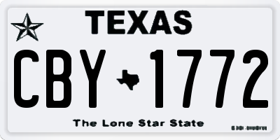 TX license plate CBY1772