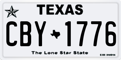 TX license plate CBY1776