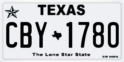 TX license plate CBY1780