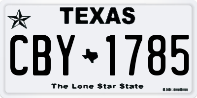 TX license plate CBY1785