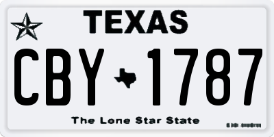 TX license plate CBY1787