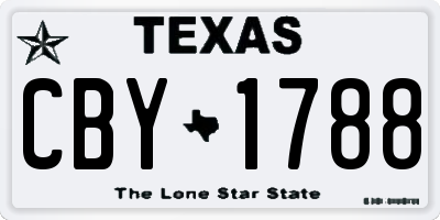 TX license plate CBY1788