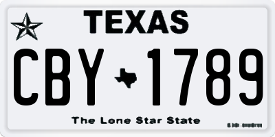 TX license plate CBY1789