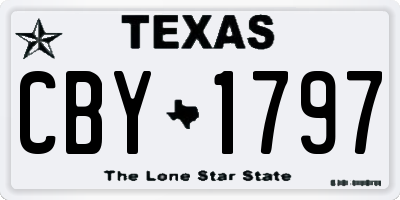 TX license plate CBY1797
