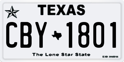 TX license plate CBY1801