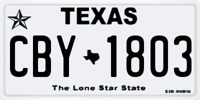 TX license plate CBY1803