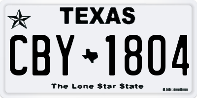 TX license plate CBY1804