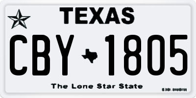 TX license plate CBY1805