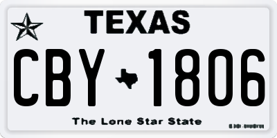TX license plate CBY1806