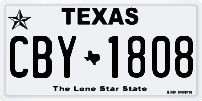 TX license plate CBY1808
