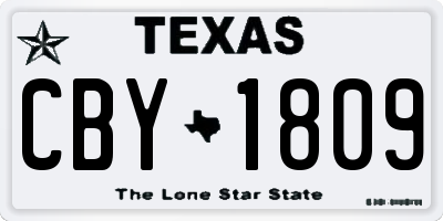 TX license plate CBY1809