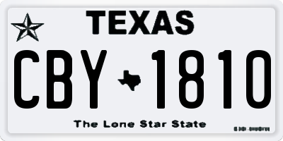 TX license plate CBY1810