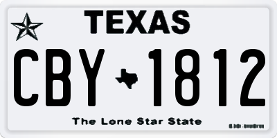 TX license plate CBY1812