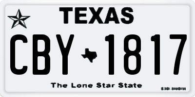 TX license plate CBY1817