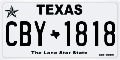 TX license plate CBY1818