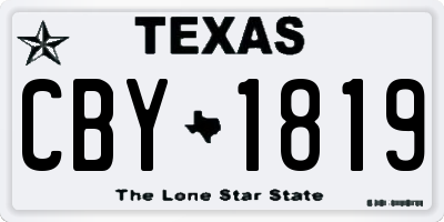 TX license plate CBY1819