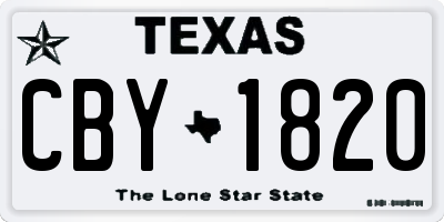 TX license plate CBY1820
