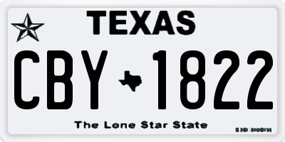 TX license plate CBY1822