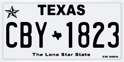 TX license plate CBY1823