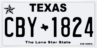 TX license plate CBY1824