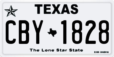 TX license plate CBY1828