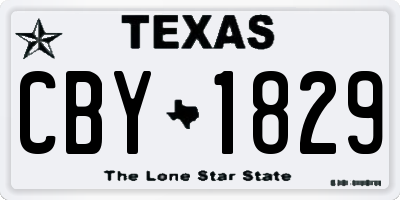TX license plate CBY1829