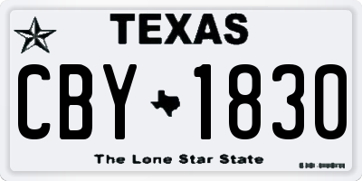 TX license plate CBY1830