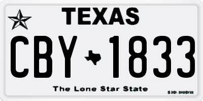 TX license plate CBY1833
