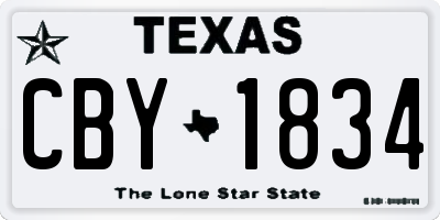 TX license plate CBY1834