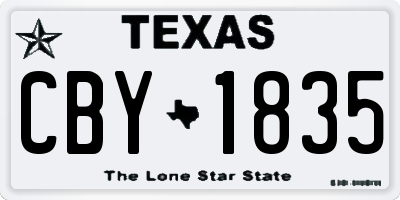 TX license plate CBY1835