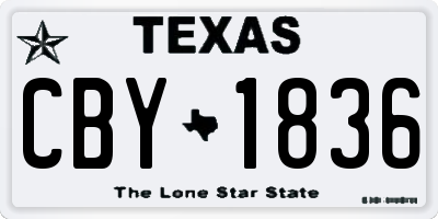 TX license plate CBY1836