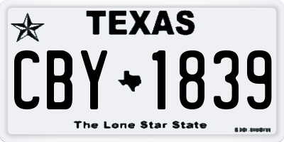 TX license plate CBY1839