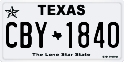 TX license plate CBY1840