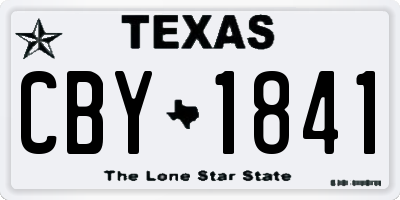 TX license plate CBY1841