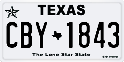 TX license plate CBY1843