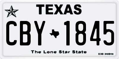TX license plate CBY1845