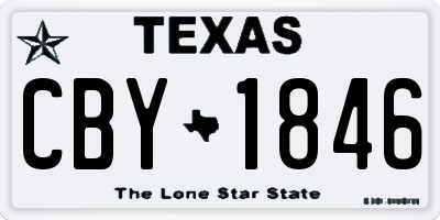 TX license plate CBY1846