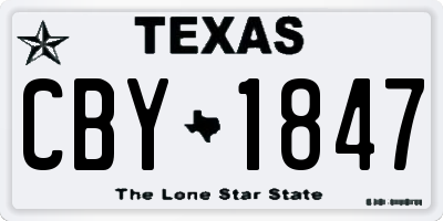TX license plate CBY1847