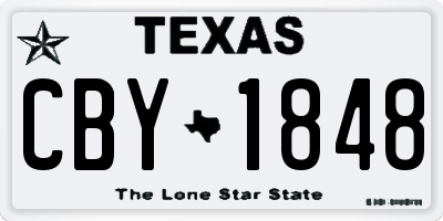 TX license plate CBY1848
