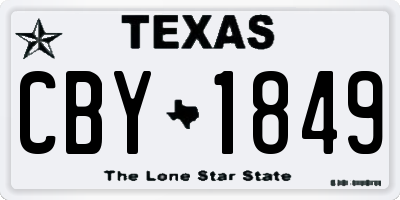 TX license plate CBY1849