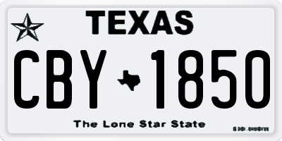 TX license plate CBY1850