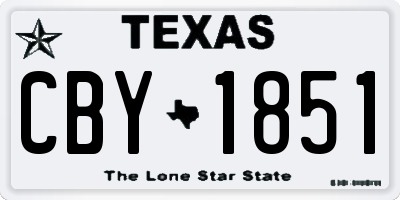 TX license plate CBY1851