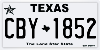 TX license plate CBY1852