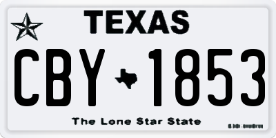 TX license plate CBY1853