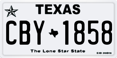 TX license plate CBY1858