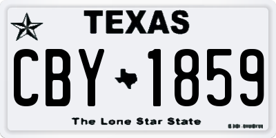 TX license plate CBY1859