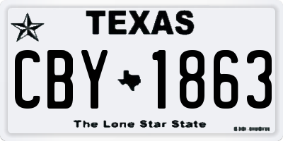 TX license plate CBY1863