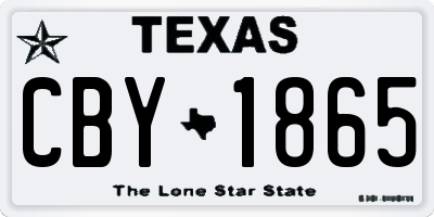 TX license plate CBY1865