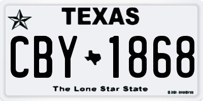 TX license plate CBY1868