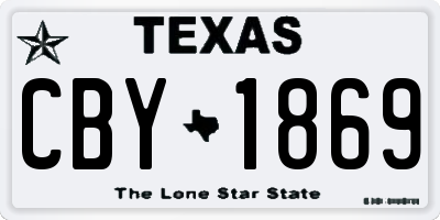 TX license plate CBY1869